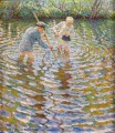 boys catching fish Nikolay Bogdanov Belsky kids child impressionism